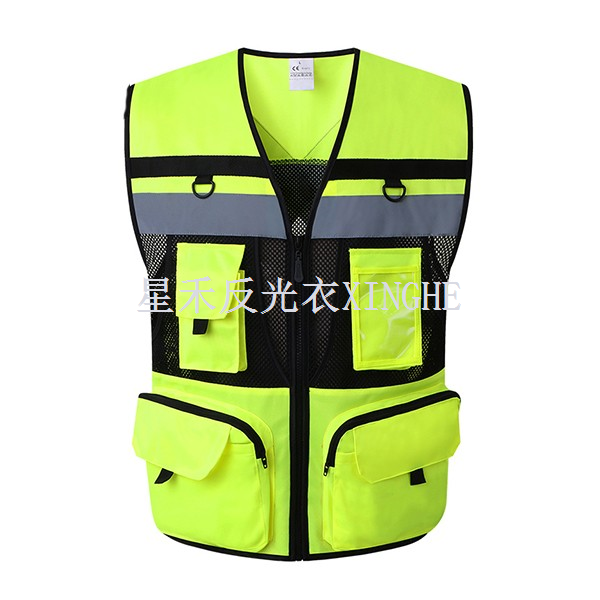 Šviesą atspindinti liemenė kelių kišenių eismo patrulių liemenė