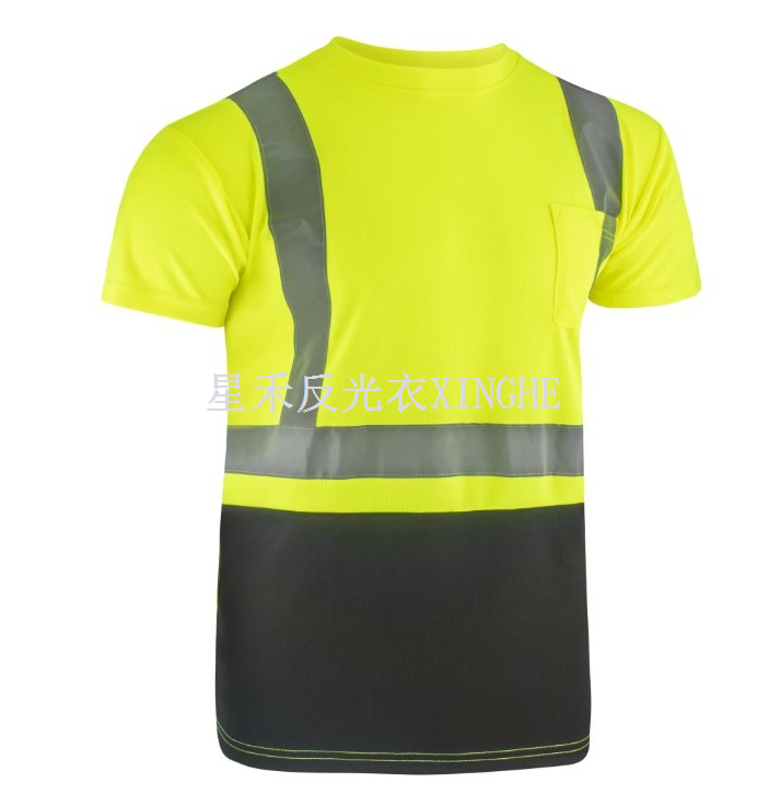 Светоотражающий защитный светоотражающий материал с коротким рукавом высокой видимости