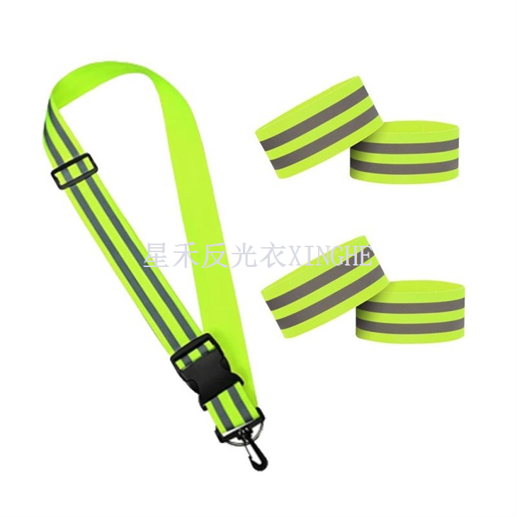Reflective Sash Nrog 4 Bands Adjustable Visibility Belt Safety Strap