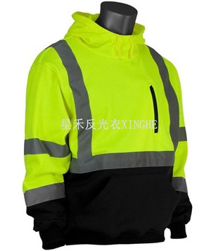 Светоотражающая черная толстовка с капюшоном и пуловер