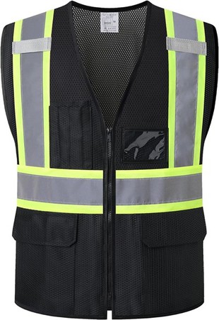Жилет безопасности инженера Black Mesh